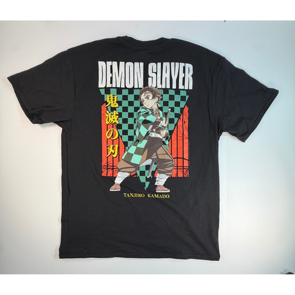 Demon Slayer Tanjiro Kamado Graphic T-Shirt Black XL Anime Kimetsu no Yaiba